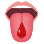 舌で血を拭うシーン