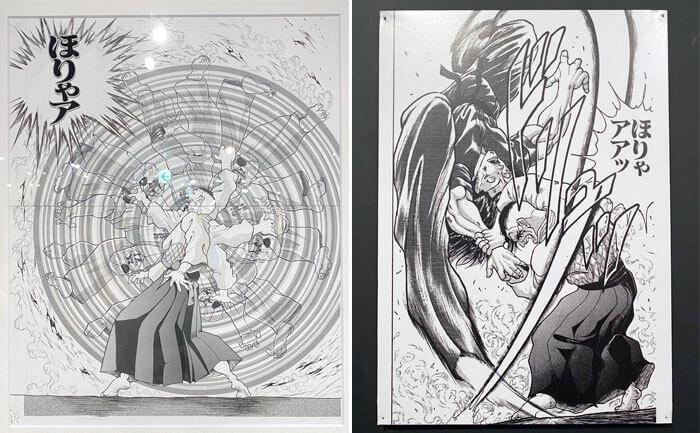 連載30周年記念 地上最強「刃牙展 ッ！」in 大阪に展示されている渋川剛気の原画